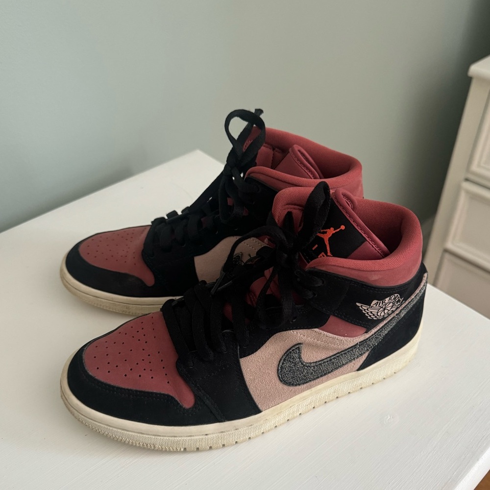 Mid rise air jordans in canyon rust